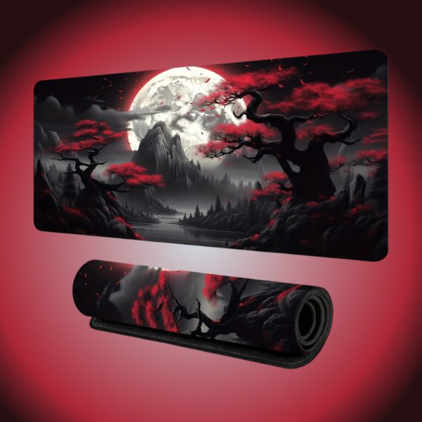 Red Black Mountain Large Mouse Pad